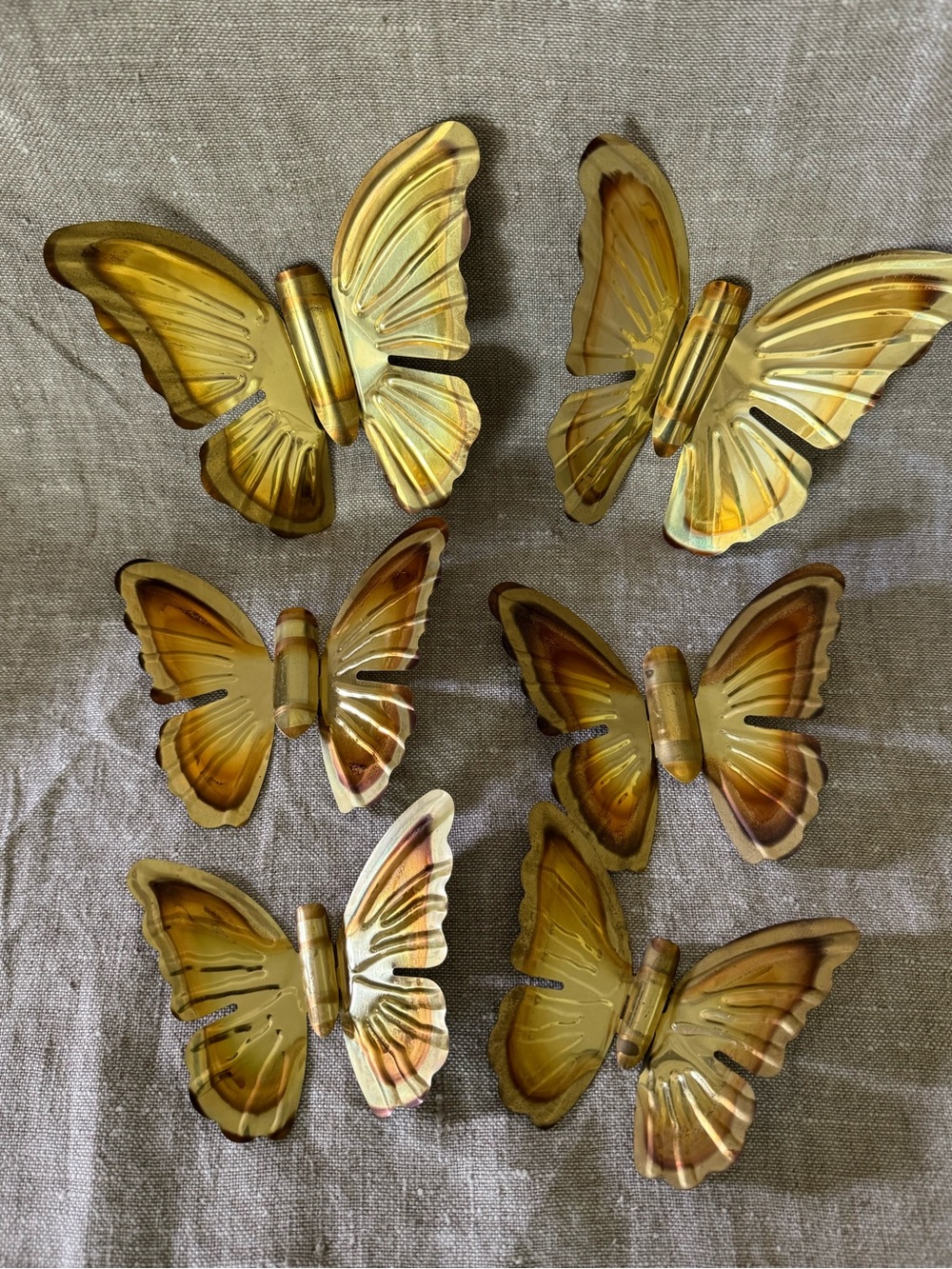vintage butterfly wall decor brass tone metal - Picture 2 of 4